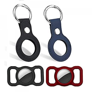 Pdivsw airtag Case Compatible with Apple AirTags Anti-Lost and Scratch-Resistant 2 Leather Round Sha