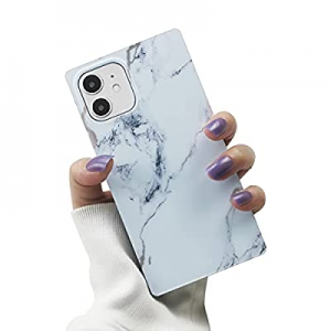 iPhone 12 Case for Women,LucaSng Cute Silicone iPhone 12 Pro Case,Marble Saquare TPU Protective Phon
