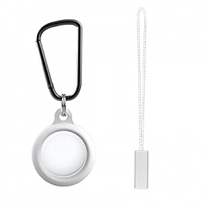 AirTag Case, Key Ring Cases , Scratch-Resistant Portable Silicone Protective Case for Item Finder(Wh