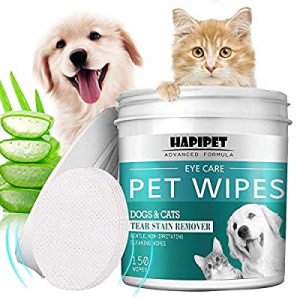 HAPIPET 150 Pads Pet Eye Wipes now 70.0% off ,Eye Tear Stain Remover Wipes for Cats & Dogs,Eye Cru..