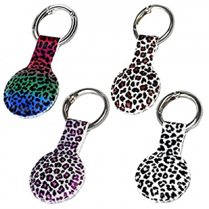 GIK Health Silicone Case for Apple AirTag Keychain with Cute Leopard Design,Scratch Resistant Shockp