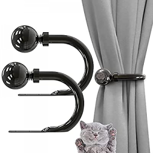 50.0% off Curtain- Holdbacks- Holder- for Wall - Metal- Hooks- for Drapes- Decorative- Black- Nick..