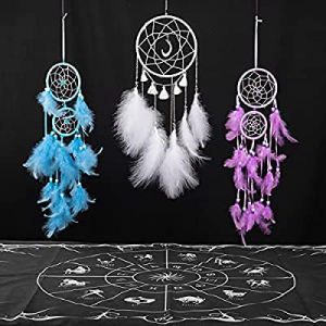 Dream Catcher for Bedroom now 50.0% off , 3 Pcs Handmade Dream Catchers Feather with Altar Cloth f..