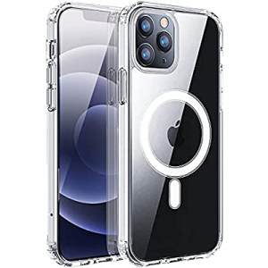 AZXL Magnetic Crystal Clear Designed for iPhone 12 Pro Max Case [Yellow Resistant] Compatible with M