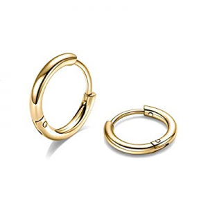 One Day Only！316L Surgical Steel Hoop Earrings now 50.0% off , 6mm 8mm 10mm Huggie Hoop Earrings M..