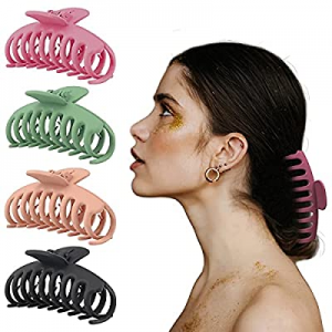 Hair Claw Clips for Women/Girls, 4.3 Inch Big Jaw Clips For Thick Hair, Strong Hold Fashion Hair Acc