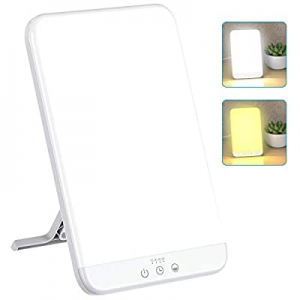 Light Therapy Lamp, Ultra-Thin UV-Free 10000 Lux Therapy Light, Timer Function, Adjustable Brightnes
