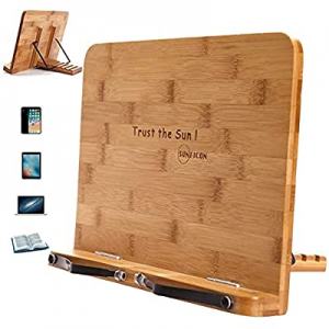 SUNFICON Large Cookbook Stand Holder Home Office Book Holder Stand Reading Rest Textbook Recipe Musi