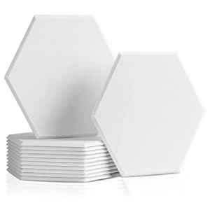 LINKCHANCE Hexagon Acoustic Panels 12 Packs, Sound Absorbing Wall Panels, Noise Dampening Acoustic T
