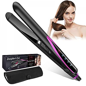 Hair Straightener, Ceramic Tourmaline Ionic Flat Iron with Adjustable Temp, Hair Straightener and Cu