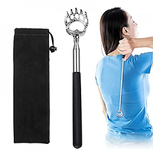 Back Scratcher for Men Women, Portable Metal Bear Claw Scratcher Telescoping Stainless Steel Back Sc