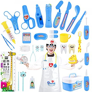 Doctor Kit for Kids now 55.0% off , 38Pcs Dentist Toys for Kids Toy Doctor Kit for Toddlers Preten..