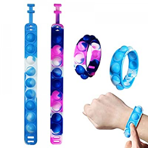 SOIAODRAH 2 PCS Push Pop Bracelets Toys now 50.0% off , Hand Finger Press Fidget Bracelet Toy, Wea..