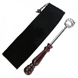 Back Scratcher with Wooden Handle - Portable Telescoping Backscratchers for Men Women with Carrying