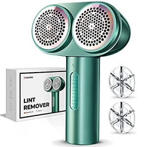 Fabric Shaver, RANVOO Electric Lint Remover, Dual-Head Lint Shaver, Rechargeable Sweater Shaver with