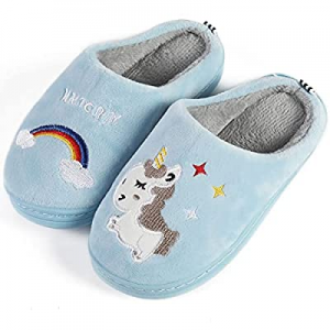 Kids Slippers with Rubber Soles for Boys Girls Unicorn Winter now 50.0% off 