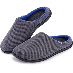 WHITIN Men's Knit Slippers with Arch Support Warm Slip On Bedroom House Shoes now 48.0% off 