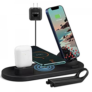 Wireless Charging Station, Wireless Charger for iPhone 12/11/11 Pro Max/X/Xs/XR/8 Plus Samsung Galax