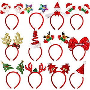 50.0% off 12 Pieces Christmas Headbands Christmas Parties Favors Decoration Supplies Xmas Gift Pho..