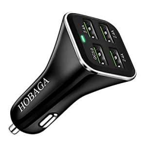 USB Car Charger Adapter, QC 3.0 Fast car Charger, 4-Port Multi 9.6 Amp 48W Rapid Car Charger Compati