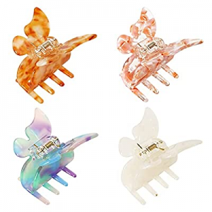 4 PCS Hair Claw Clip, Butterfly-shaped Hairpin Suitable for Thick Hair, Long Hair, Fashionable Hair 