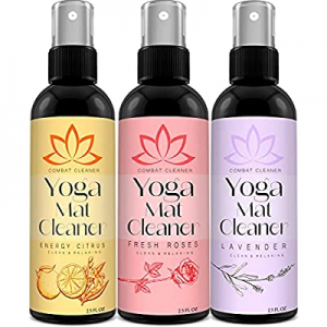 Yoga Mat Cleaner Spray Kit (Pack of 3) Includes a Microfiber Towel, Restores and Refreshes Yoga Mats