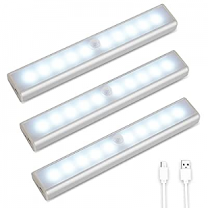 Athbavib Under Cabinet Lighting, 10 LED Motion Sensor Closet Light, Wireless Under Counter Closet Li
