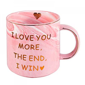 OEAGO Funny Gifts Mug for Girlfriend Women Wife. Funny Gifts 12 oz Marble Pink Coffee Mug,Christmas
