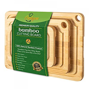 Cookgen Bamboo Cutting Board with Juice Groove(3-PCS Set) now 20.0% off , Pre-Oiled Wooden Cutting..