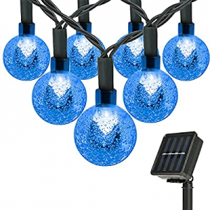 One Day Only！Solar String Lights Outdoor now 30.0% off , 50 LED 32.8ft Crystal Globe Lights with 8..