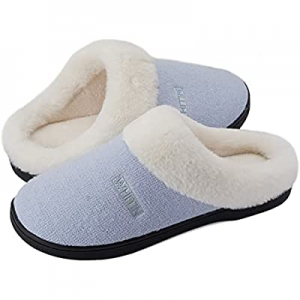 One Day Only！WHITIN Women's Knit Warm Fluffy Memory Foam Soft House Bedroom Slipper now 55.0% off 