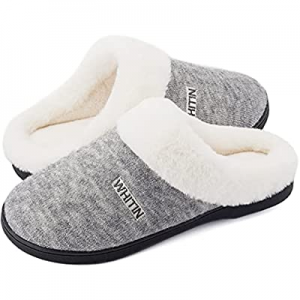 One Day Only！WHITIN Women's Knit Warm Fluffy Memory Foam Soft House Bedroom Slipper now 55.0% off 
