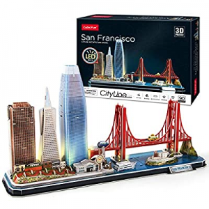 CubicFun 3D Puzzles for Adults Kids LED San Francisco Cityline Collection Model Kits now 50.0% off..
