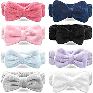 RINVEE Headbands for Women Bow Makeup Hairband Spa Headbands for Washing Face 8 PACK (Solid) now 5..
