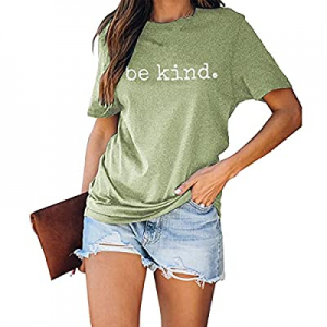 Be Kind T Shirt Women Teacher Tees Shirt Inspirational Shirts Casual Short Sleeve Tee Tops now 50...