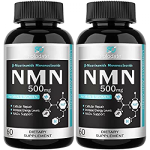 2 Pack NMN Supplement, 500MG NMN Nicotinamide Mononucleotide Capsules for Energy, Metabolism, Vitali