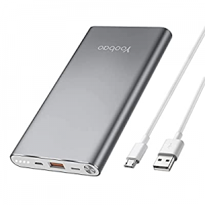 Yoobao Portable Charger 10000mAh Slim Power Bank,Ultra-Compact Battery Pack Dual Input Port with LED