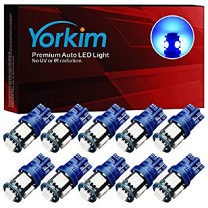 Yorkim 194 LED Bulbs Blue Super Bright Newest 5th Generation now 5.0% off , T10 LED Bulbs, 168 LED..