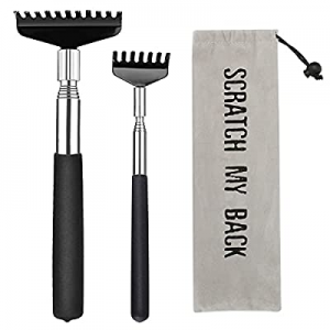 2 Pack Back Scratcher for Men Women,Portable Extendable Stainless Steel Telescoping Back Scratchers