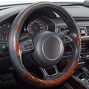 Xizopucy Wood Grain Steering Wheel Cover Black Universal Microfiber Leather now 50.0% off , Suitab..