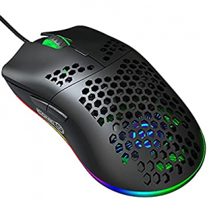 ICONIC-Pro PC Gear Honeycomb RGB Gaming Mouse - Ergonomic 8000 DPI Optical Sensor Gamer Mice for Lap