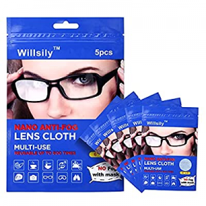 Willsily Anti Fog Cloth Reusable Lens Wipes for Glasses, AR Coated & All Types of Lens Coating Suede