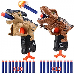 2 Pack Foam Blasters Dinosaur Shooting Toys with 20 Soft Foam Dart Bullets now 40.0% off , Shootin..