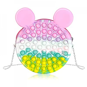 One Day Only！Inscape Data Pop Shoulder Bag Fidget Toys now 50.0% off , Rainbow Silicone Popper Bag..