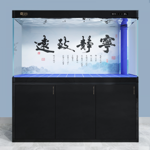 立减CNY￥110,意牌YEE 高清生态大鱼缸 60m×37cm×80cm黑拉丝 底滤 无边框龙鱼缸客厅中大型金鱼缸水族箱