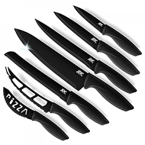 Lux Decor Collection Knife Set - 7 Piece Stainless Steel Black Knives Set for Kitchen- Sharp now 5..