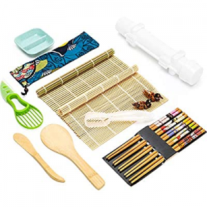 UNAOIWN Sushi Making Kit now 50.0% off , Bamboo Sushi Mat, Sushi Rolling Mat for DIY Sushi-Complet..