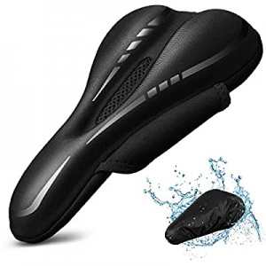 One Day Only！WIINXING Gel Bike Seat Cover - 11in x 7in Padded Bike Seat Cushion Bicycle Seat Cover..