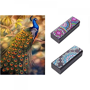 One Day Only！55.0% off Diamond Painting Mandala Art Kits for Adults Sunglasses Storage Box Peacock..