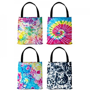 One Day Only！Rejolly Canvas Tote Bag 4 Pack Reusable Grocery Shopping Bag Shoulder Bag now 50.0% o..